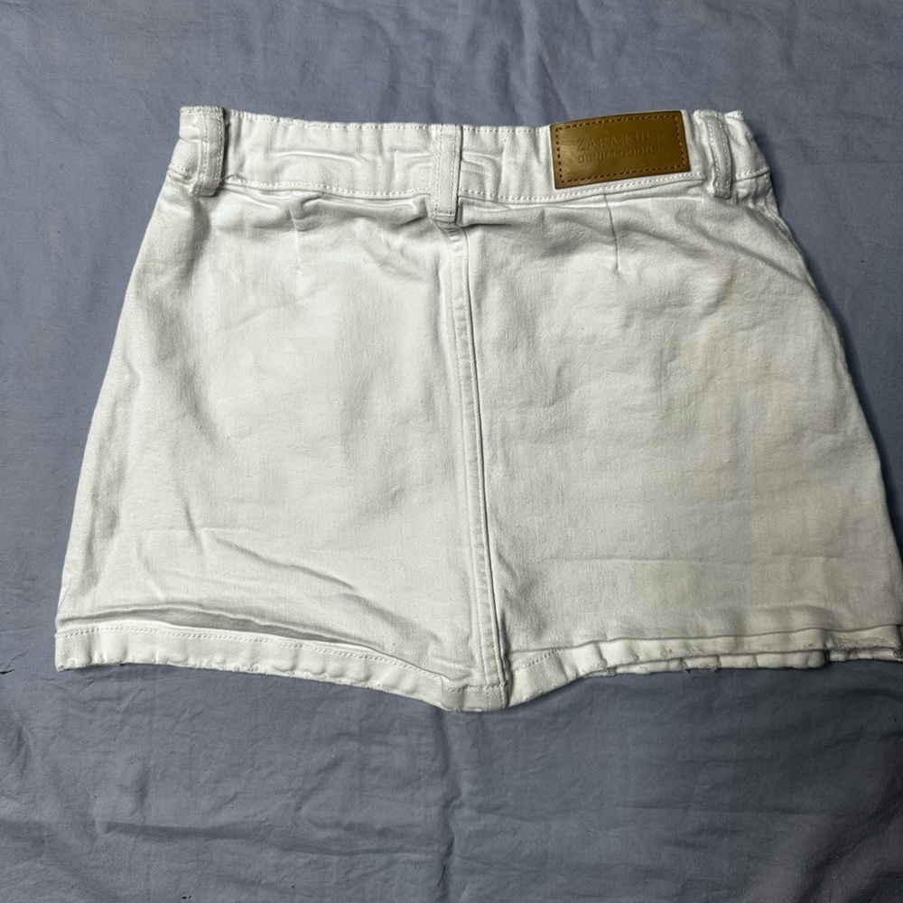 Zara Kids White Button-Front Mini Skirt - Picture 5 of 6